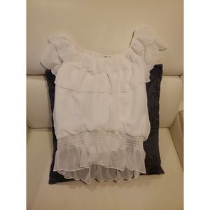 Frilly white top